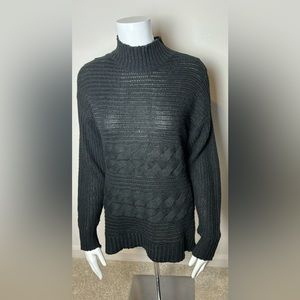 Jason Maxwell hight Neck Long sleeve Pullover Sweater in Black Size Medium